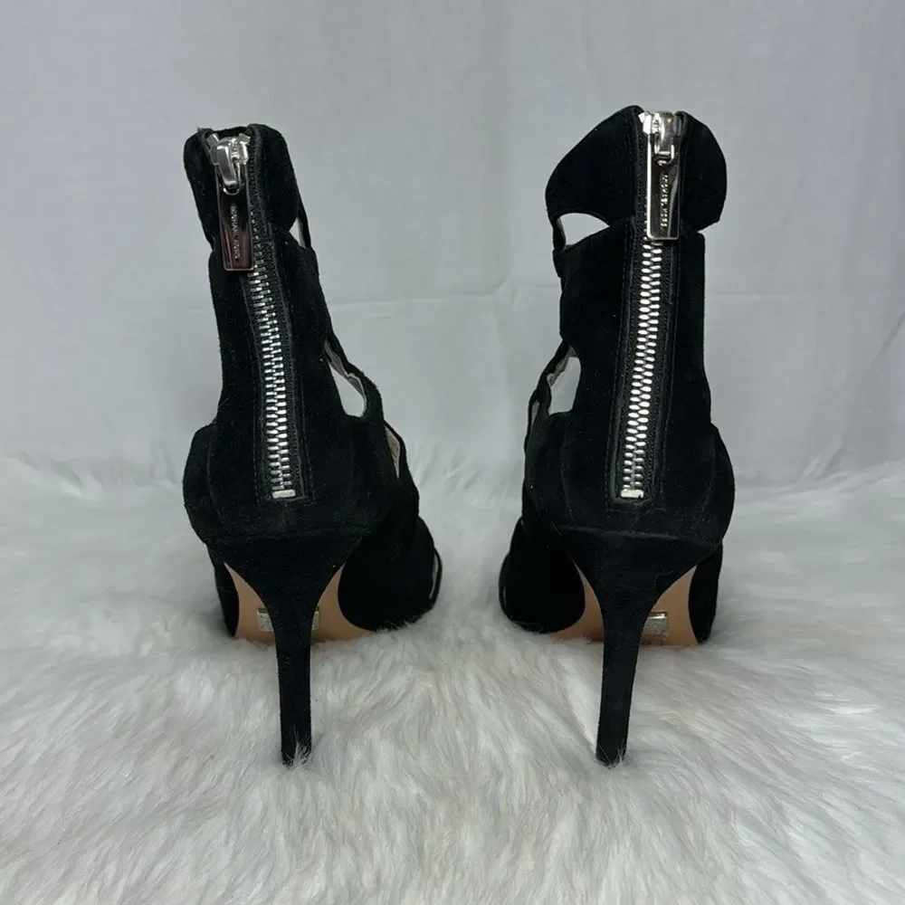 Michael Kors Casey Suede Back‎ Zip Cage Heels Sz 40/US 10
